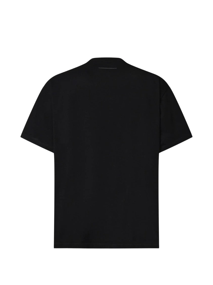 Mm6 By Maison Margiela Relaxed-Fit Black T-Shirt With Signature Logo Patch