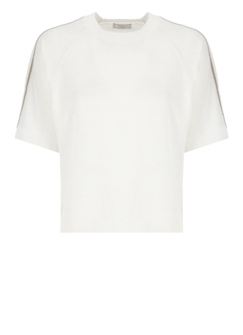 Peserico White Linen And Cotton Sweater