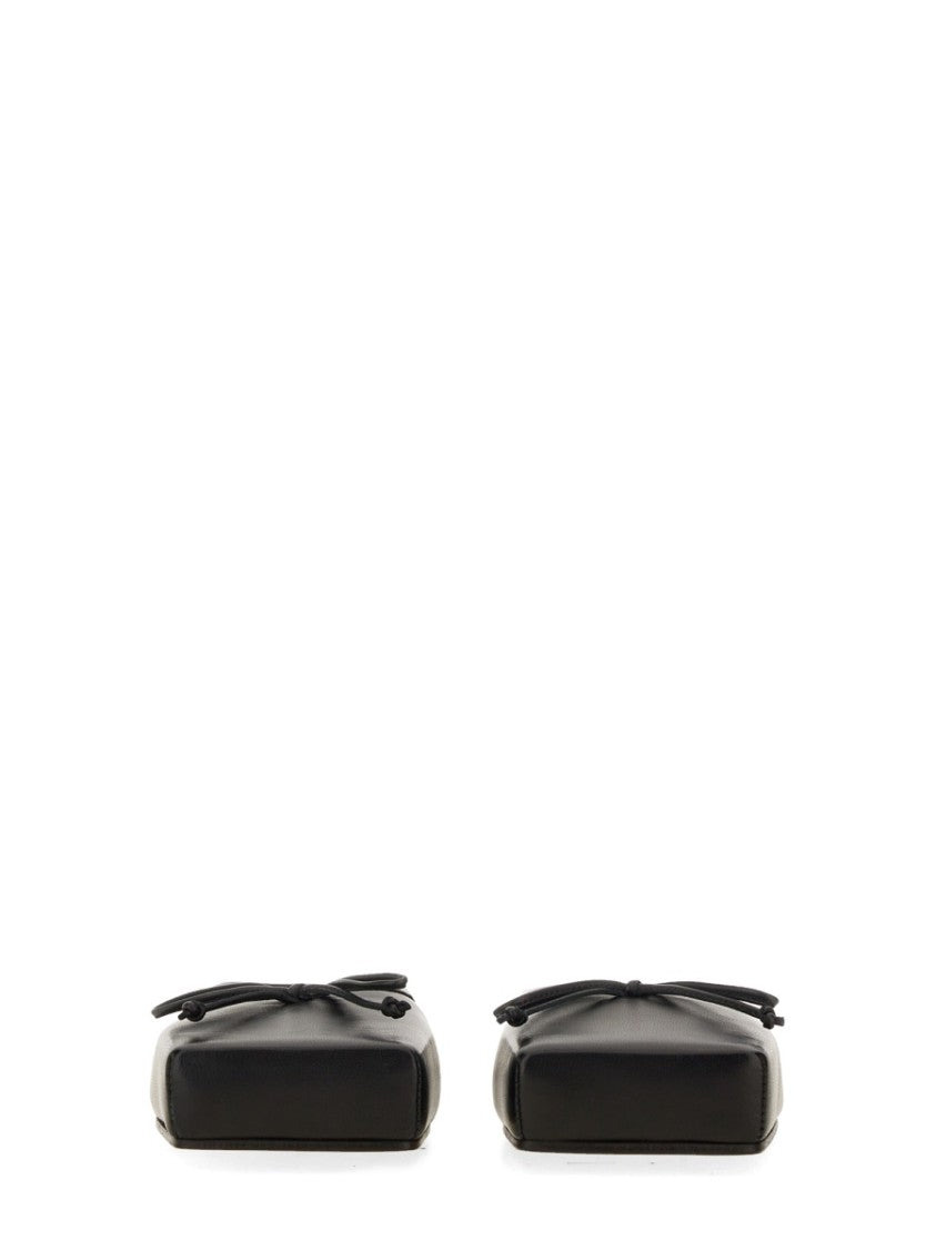 Jacquemus Black Lambskin Mules With Bow Detail