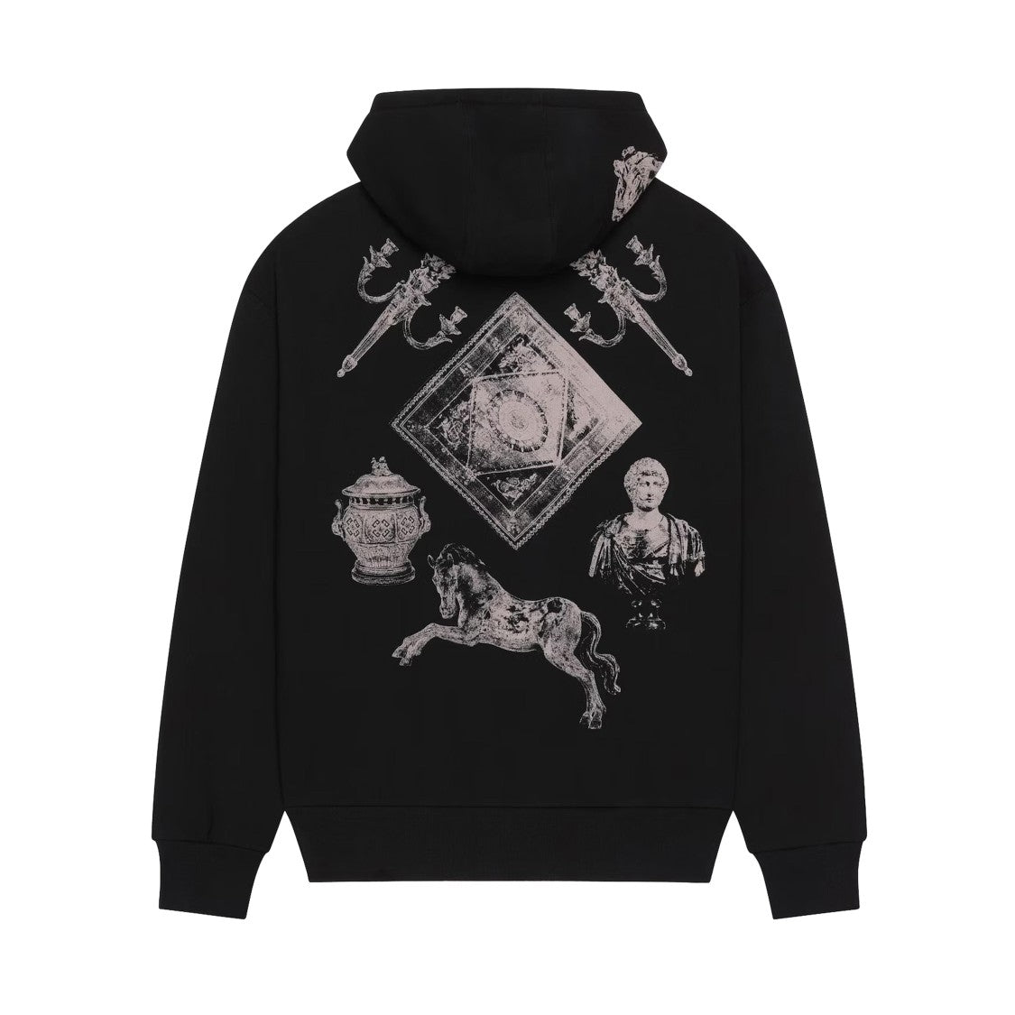 Givenchy Black Cotton Hoodie With Graphic Prints