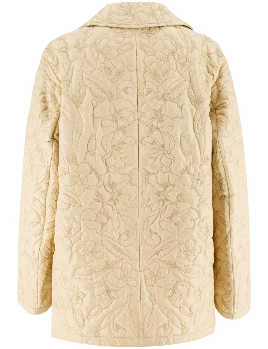 Ermanno Scervino Cut Jacket With Quilted Floral Detailing
