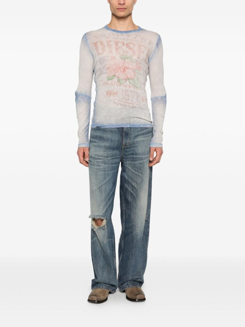 Diesel Semi-Sheer Long-Sleeve Top