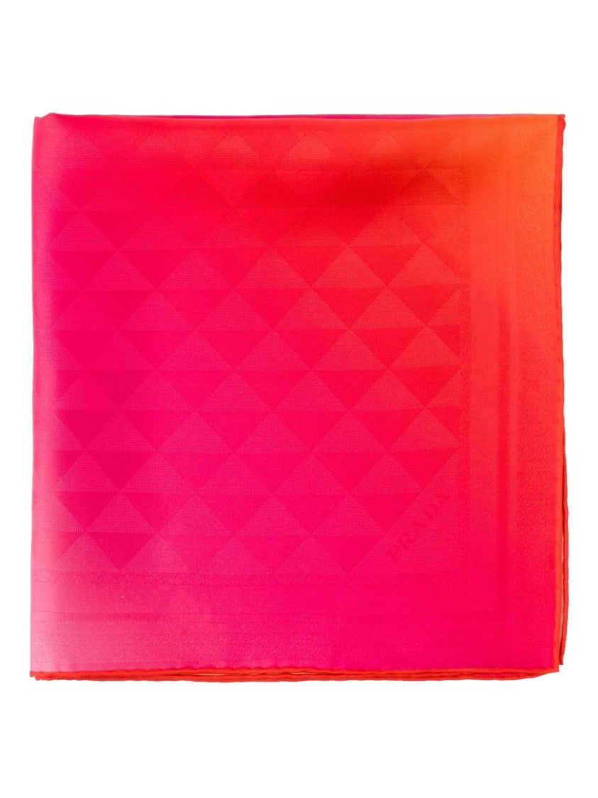 Prada Gradient Fuchsia To Orange Geometric Scarf