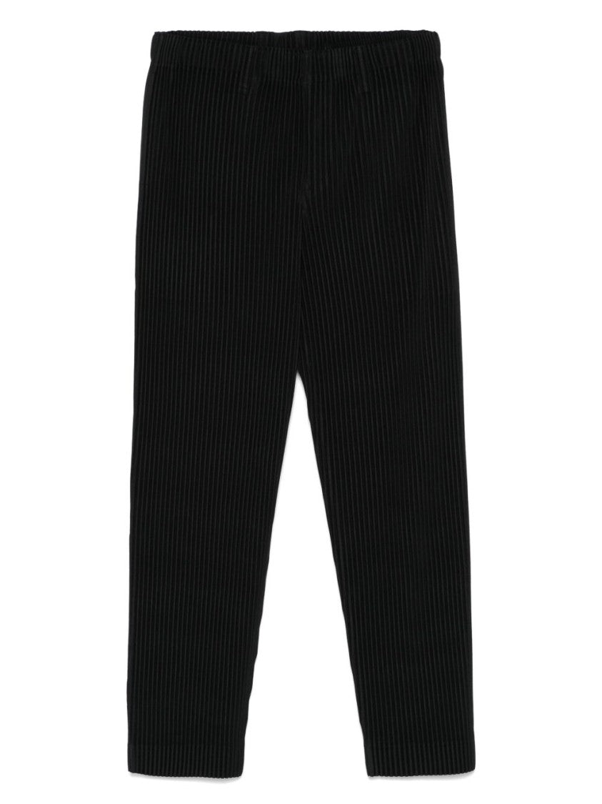 Homme Plissé Issey Miyake Pleated Trousers With Concealed Button Fastening And Elasticated Waistband