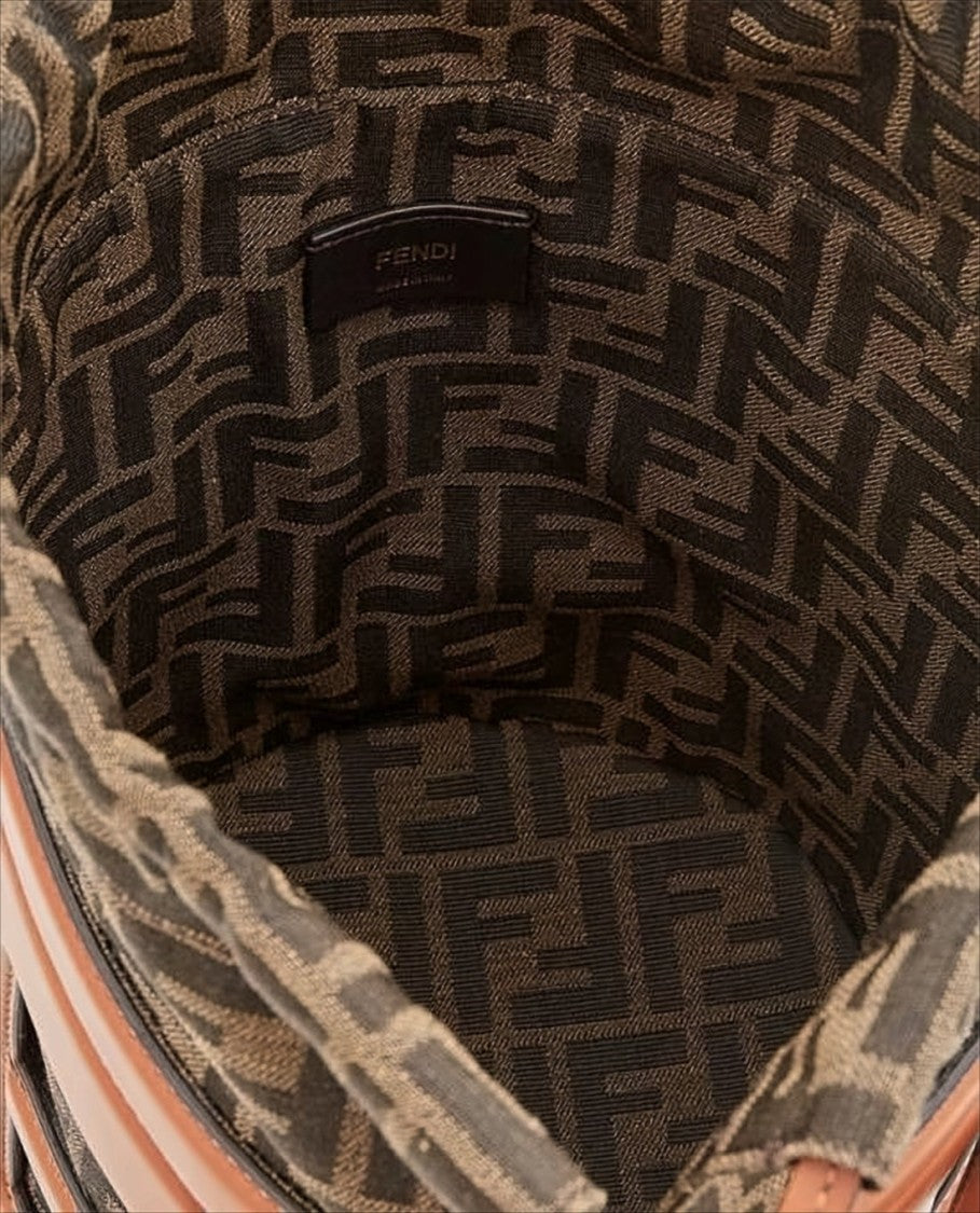 Fendi Bucket-Style Crossbody Bag With Cut-Out Logo Design