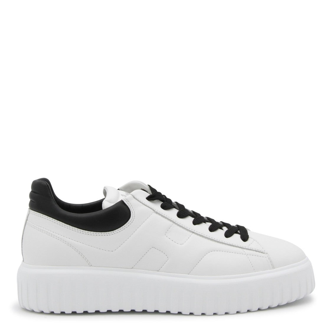 Hogan White And Black Leather Sneakers