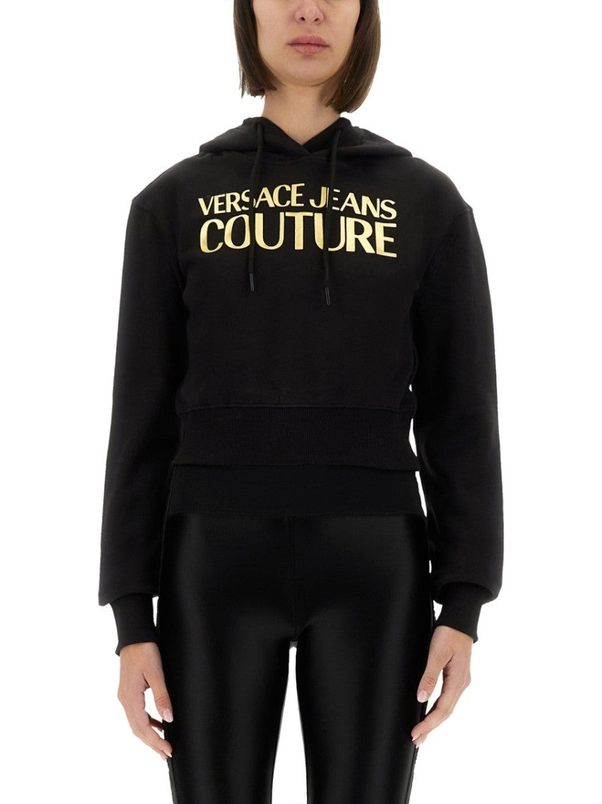 Versace Jeans Couture Cropped Sweatshirt With Logo