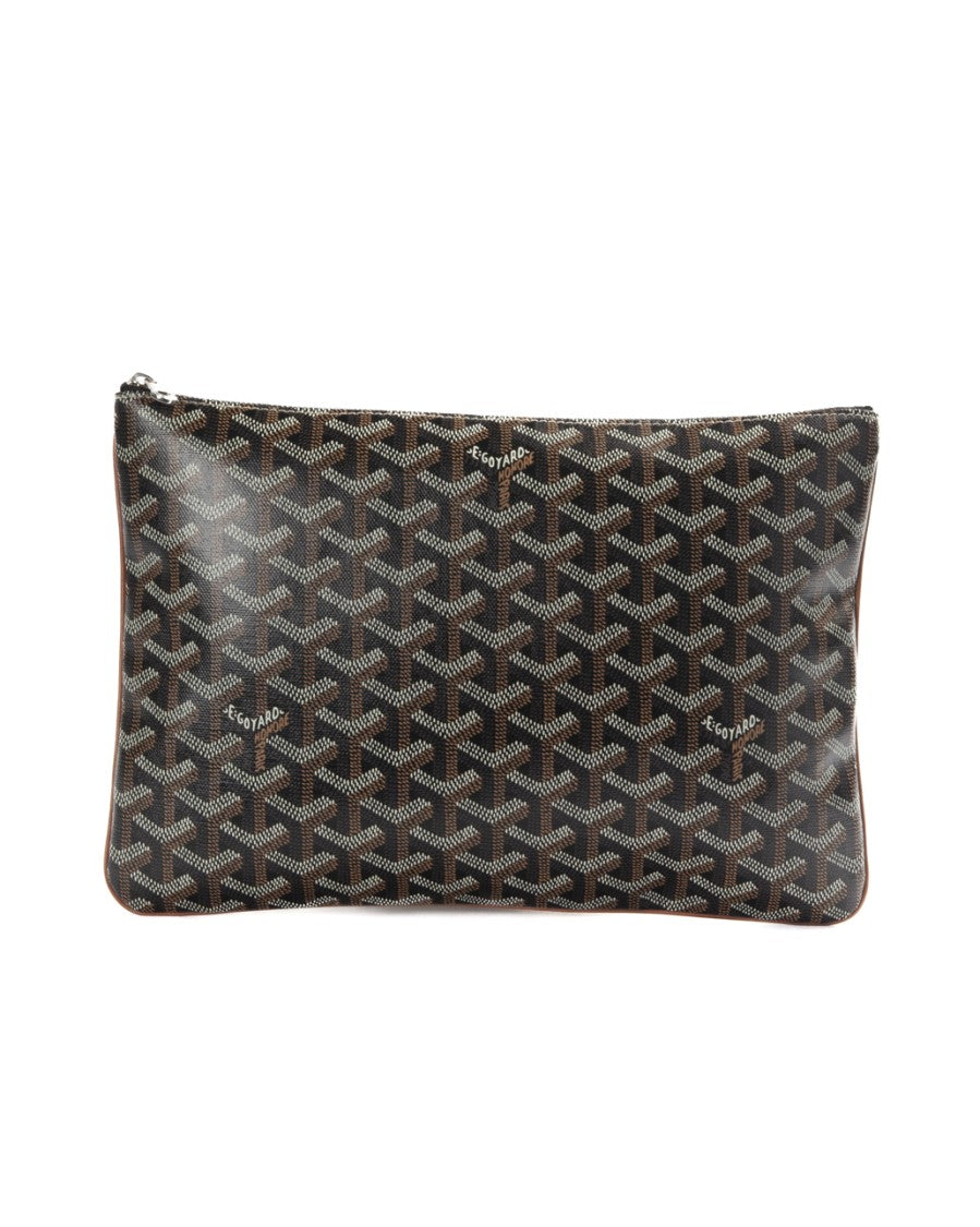 Goyard Black Goyardine Sénat Small Canvas Clutch