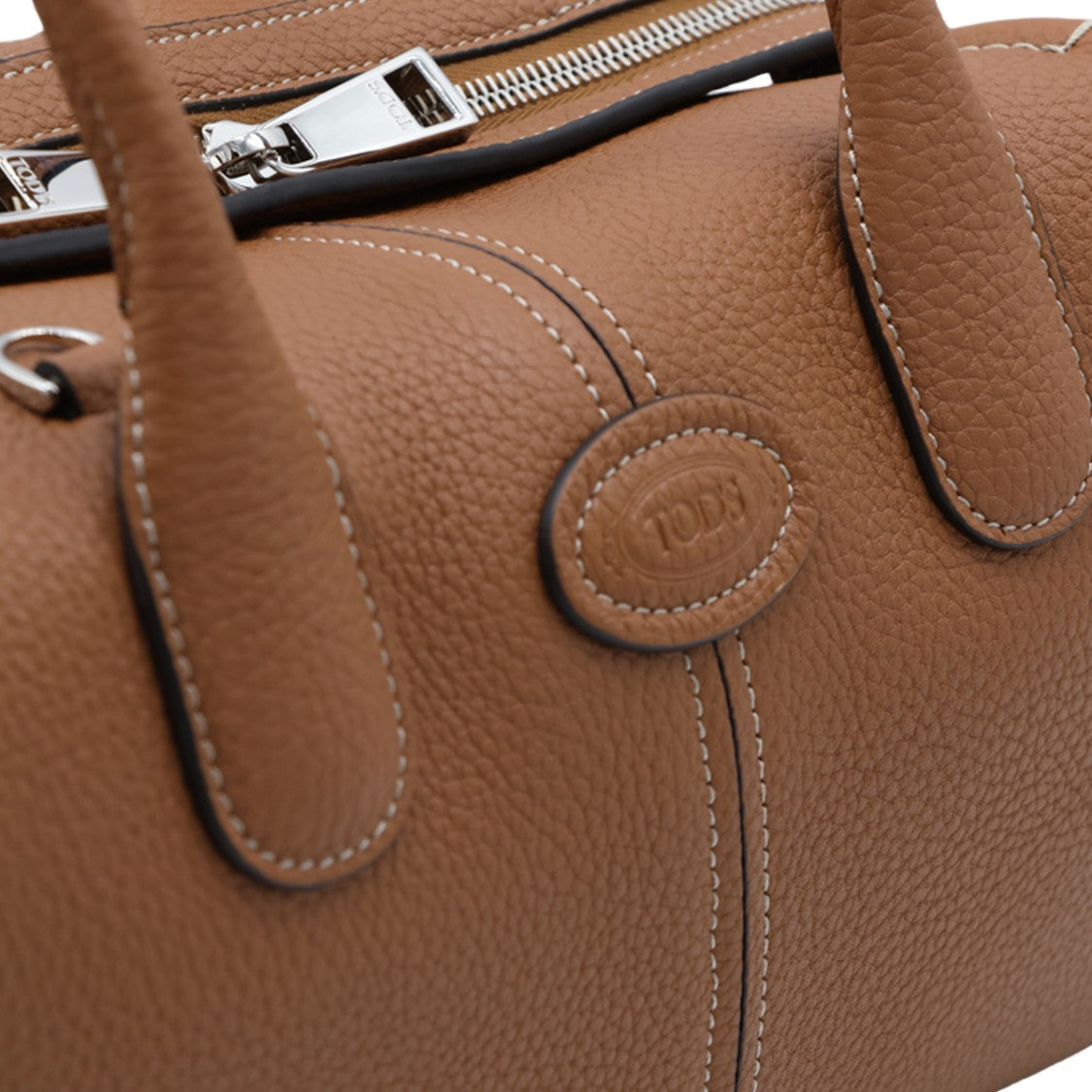 Tod's Rectangular Structured Handbag With Silver Hardware