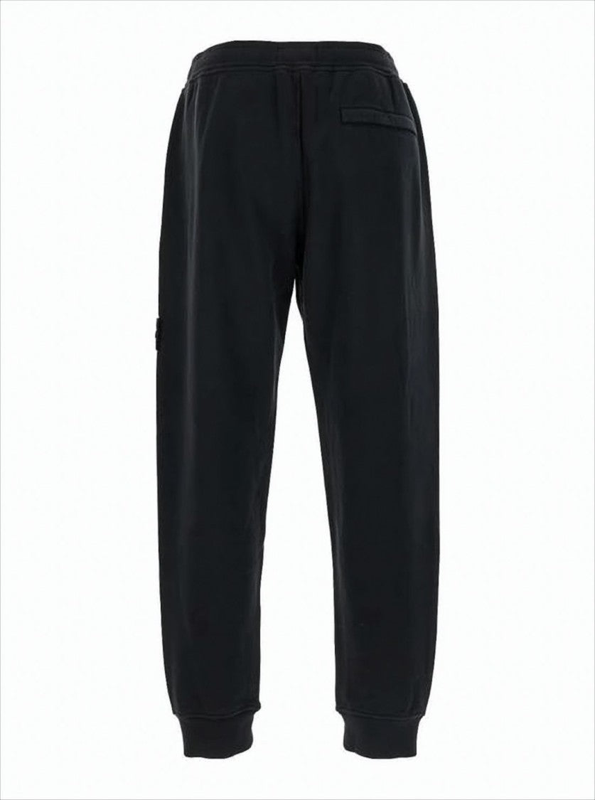 Stone Island Relaxed Fit Black Cotton Jogger Pants