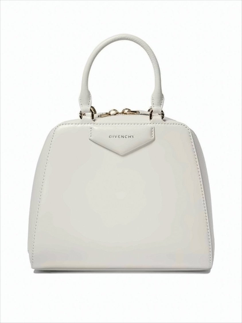 Givenchy Structured Buffalo Leather Tote Bag With Gold-Tone Accents