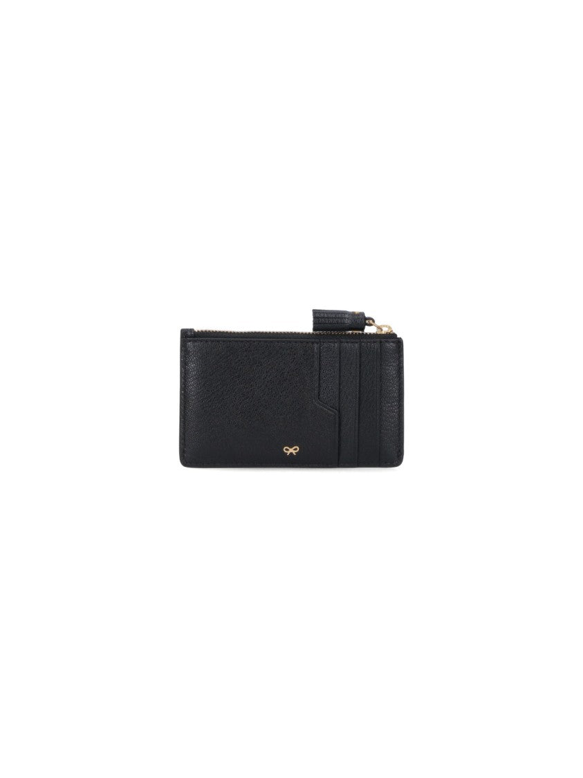 Anya Hindmarch Black Eyes Zip Leather Card Case