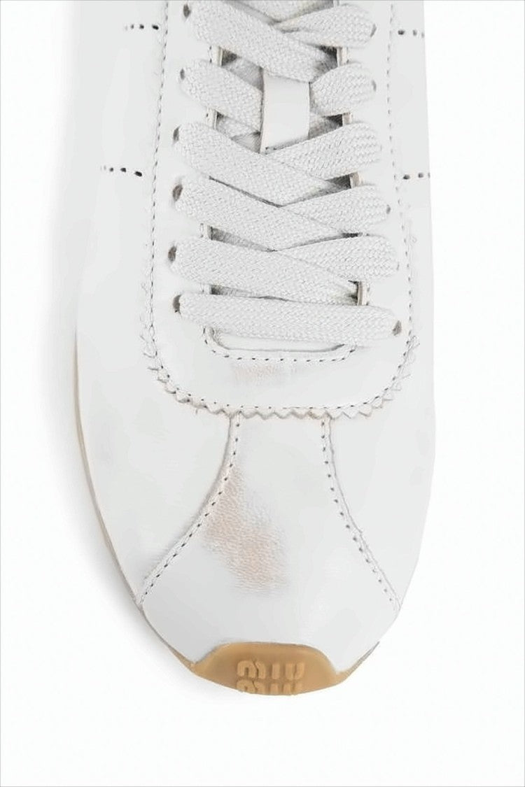 Miu Miu Nappa Leather Sneakers With Discreet Logo