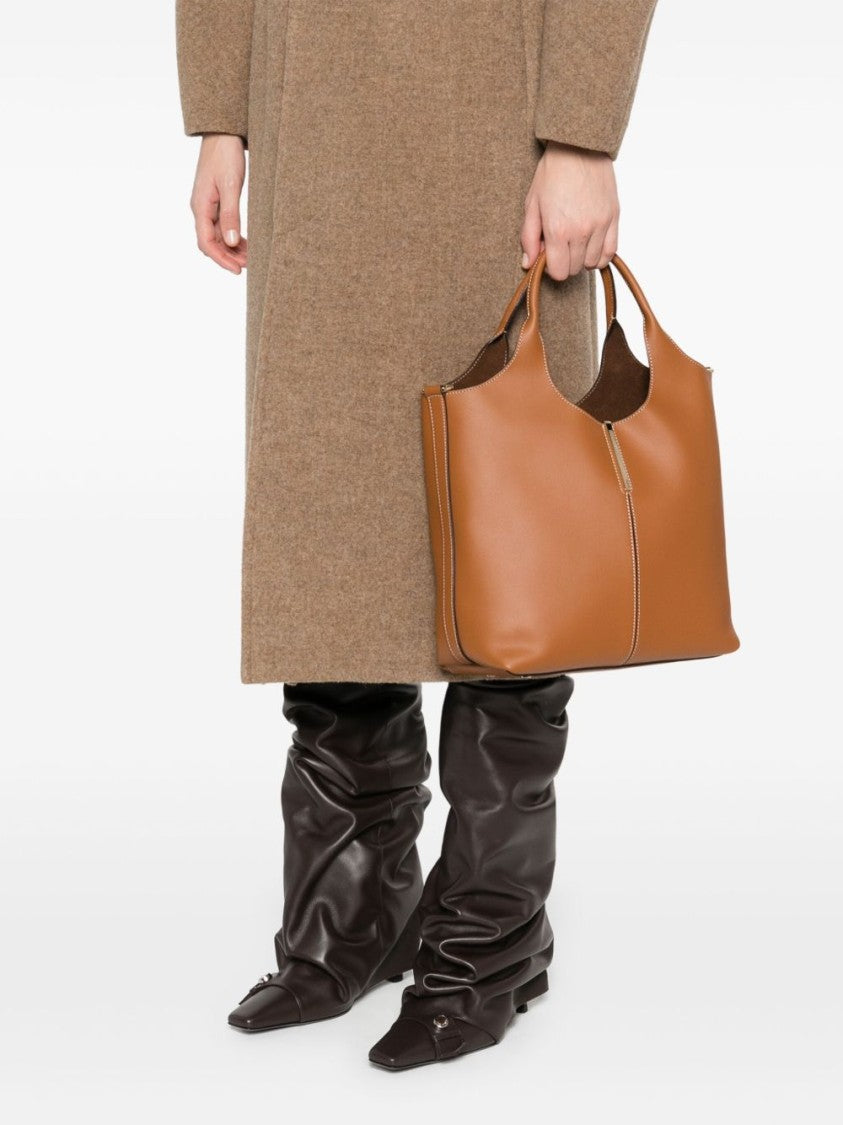 Tod's Spacious Calfskin Leather Tote Bag