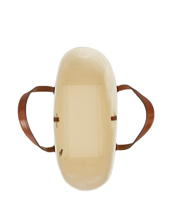 Lauren Ralph Lauren Oversized Natural Leather Tote With Signature Logo