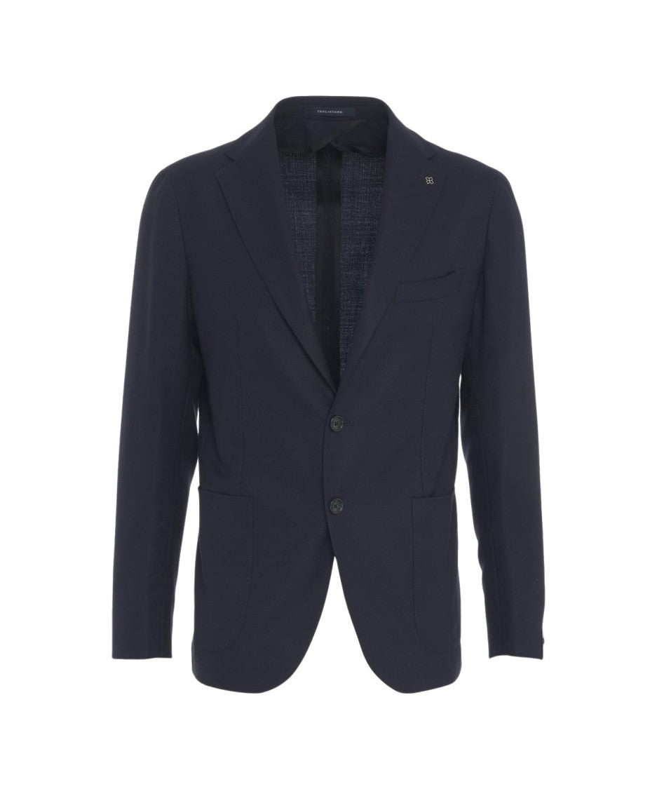 Tagliatore Single-Breasted Virgin Wool Blazer With Notched Lapels