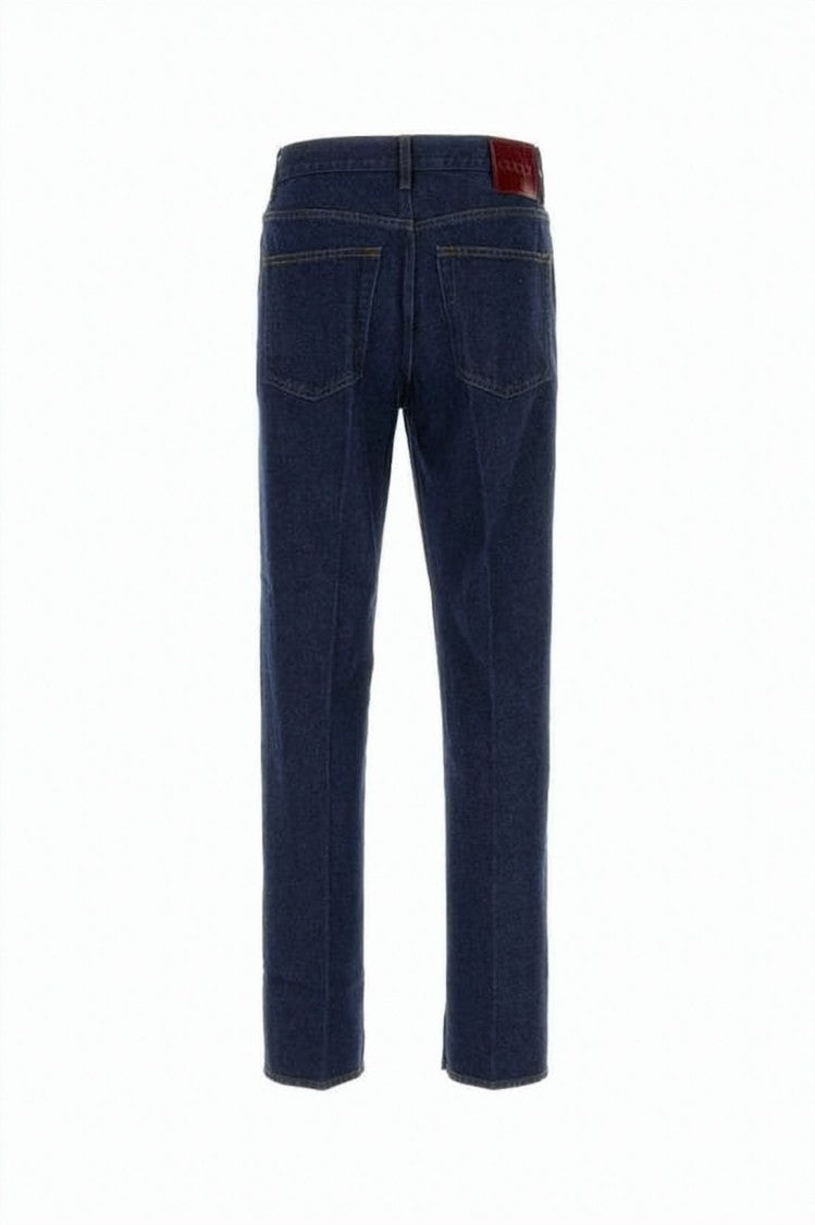 Gucci Classic Straight-Leg Denim Pants In Deep Indigo Wash