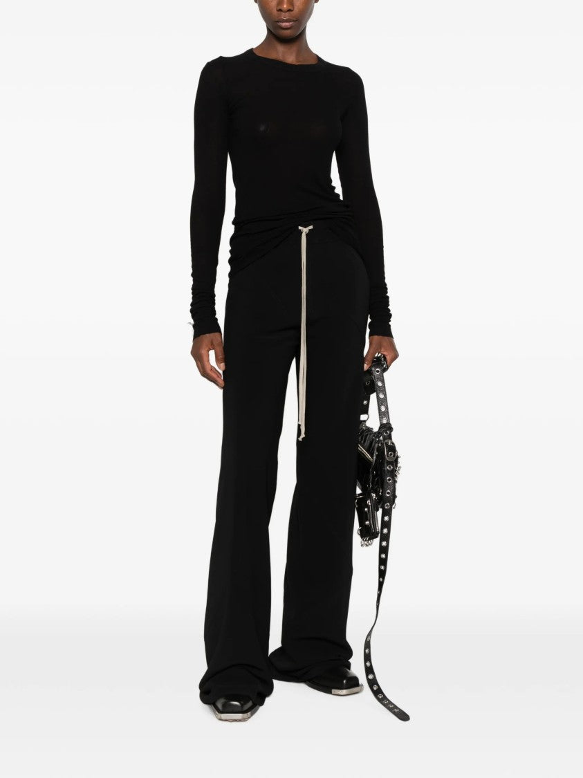 Rick Owens Wide-Leg Pants With Adjustable Drawstring And Flared Silhouette