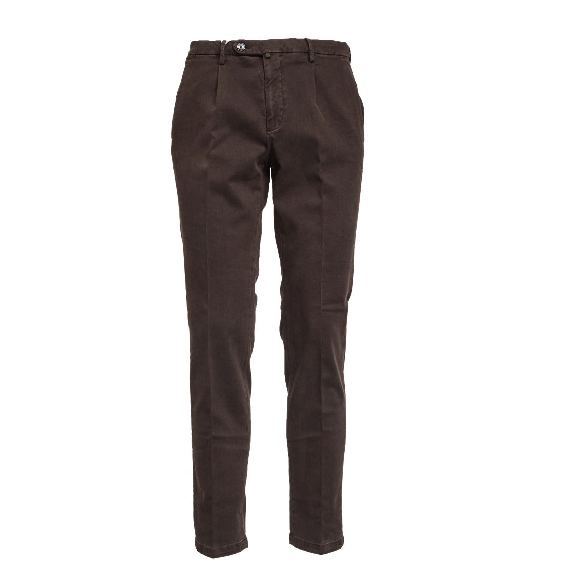 Briglia Brown Tencel Cotton Pleated Trousers