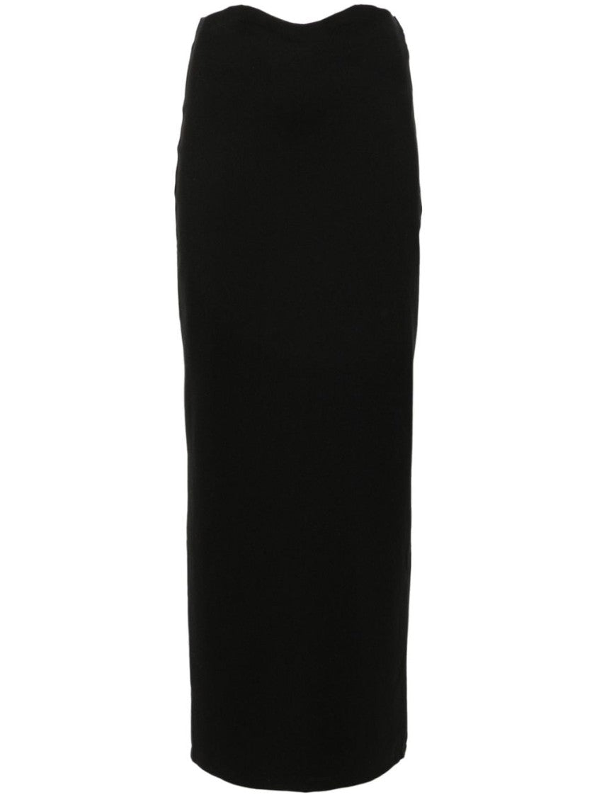 Staud Black Stretch-Design Jersey Logo Skirt