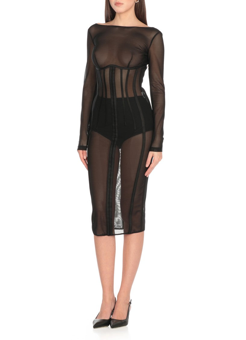 Elisabetta Franchi Tulle Bustier Dress