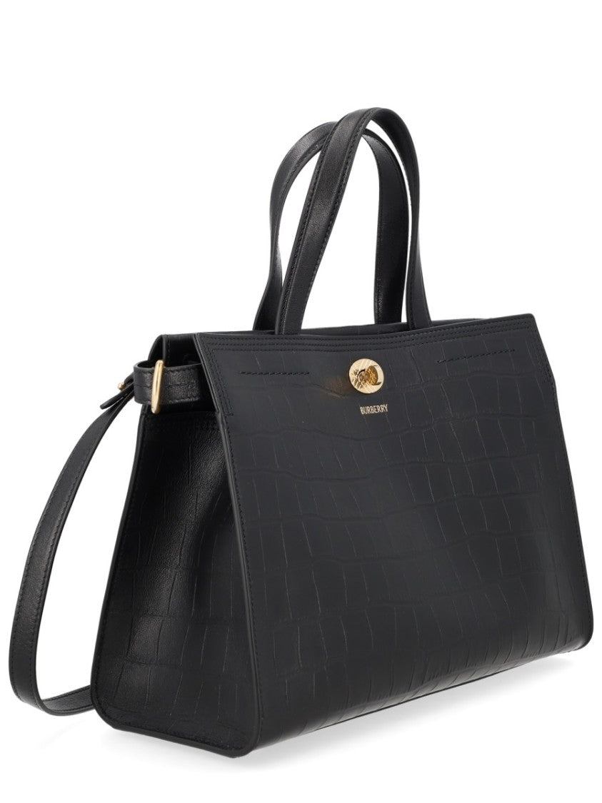 Burberry Neutrals Cotswolds Crocodile Embossed Tote Bag