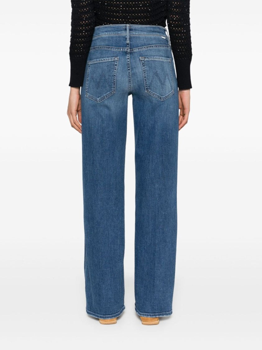 Mother Five-Pocket Straight-Leg Mother Jeans With Light Wash