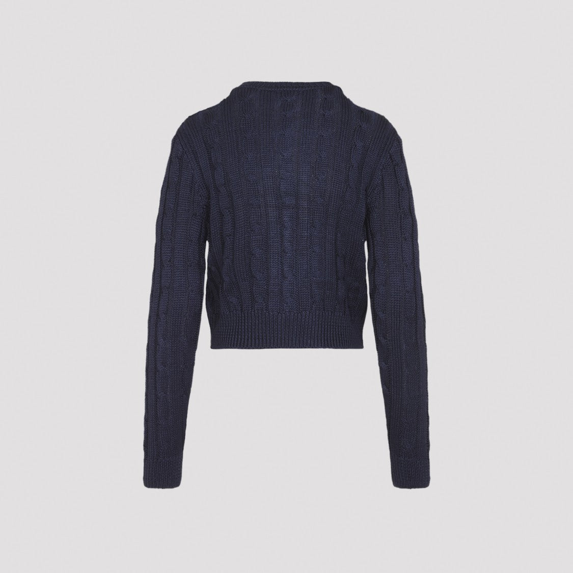 Polo Ralph Lauren Cropped Silk Sweater With Classic Cable Knit Design
