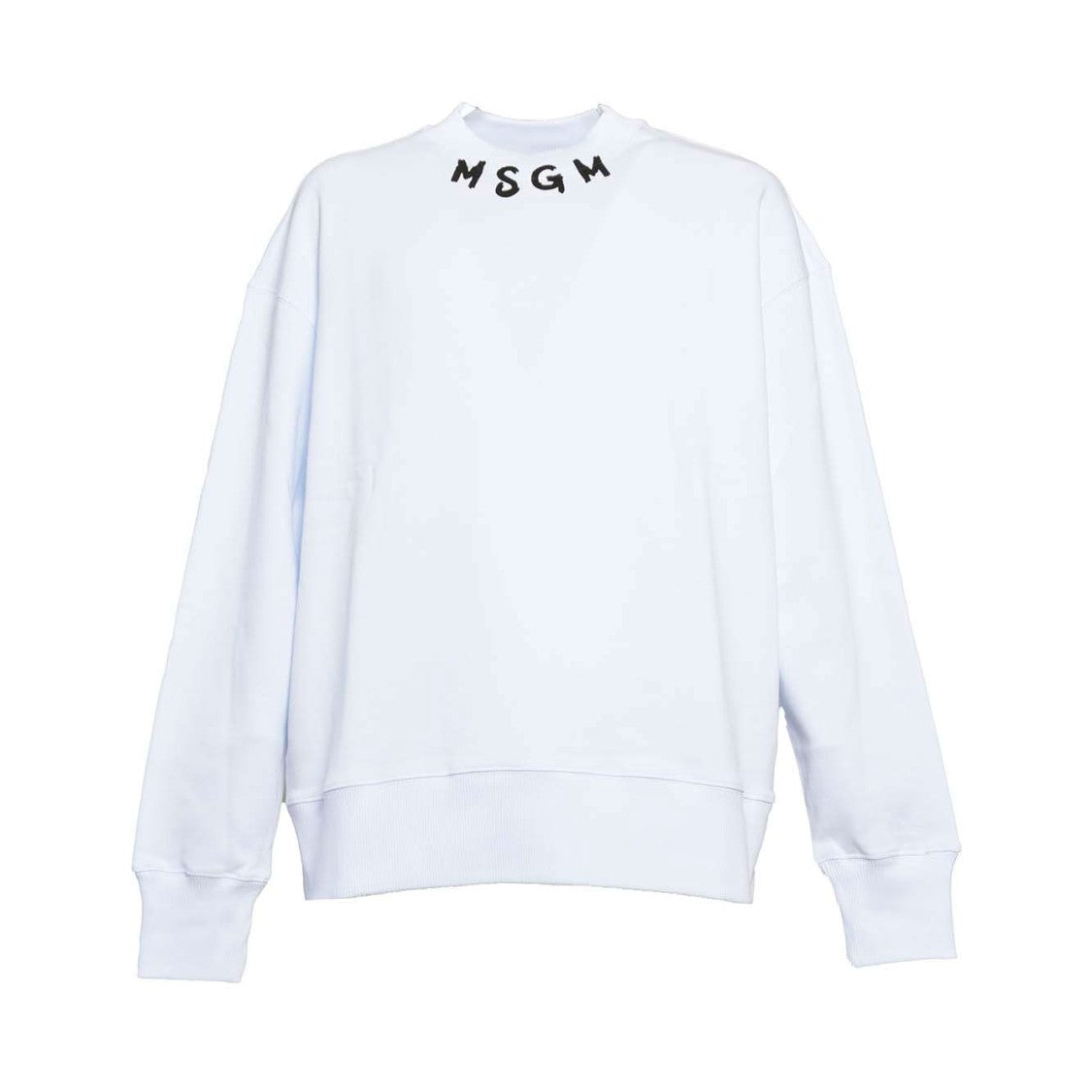 Msgm White Cotton Crewneck Sweatshirt