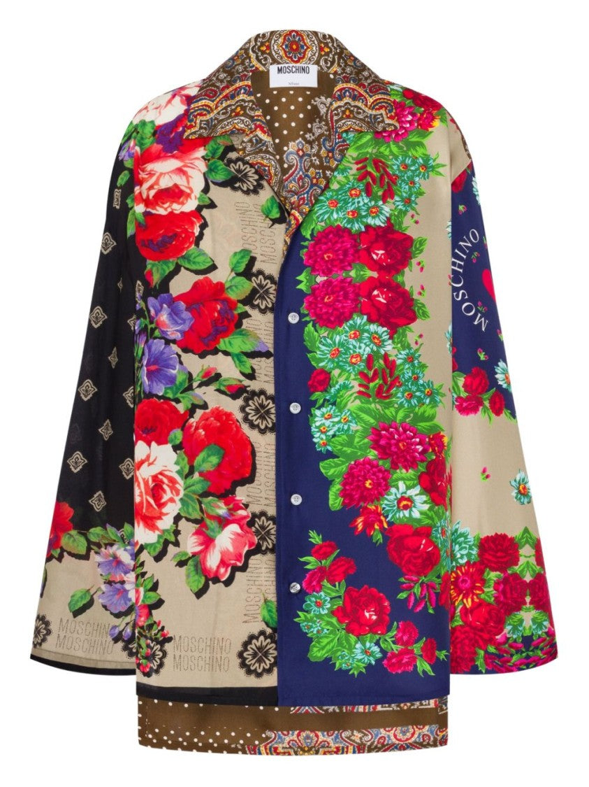 Moschino Multicolour Silk And Nylon Patterned Top