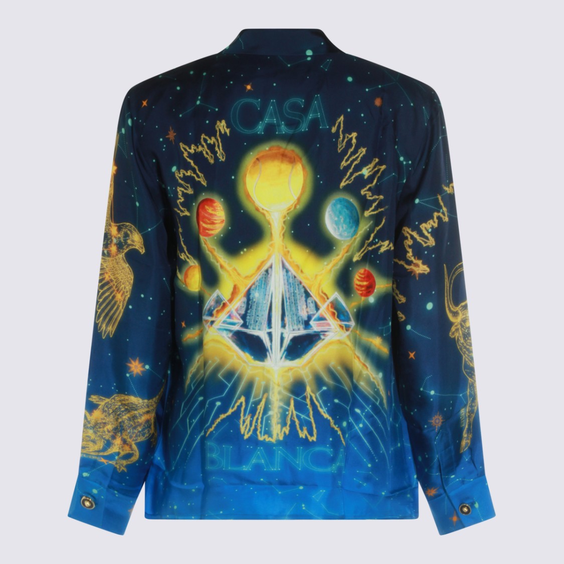 Casablanca Celestial-Themed Print Casual Shirt With Classic Collar