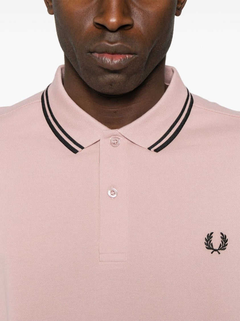 Comme Des Garçons Rose Pink Polo Shirt With Slogan Print