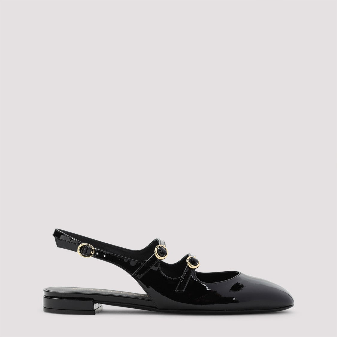Stuart Weitzman Benni Black Patent Leather Ballerinas