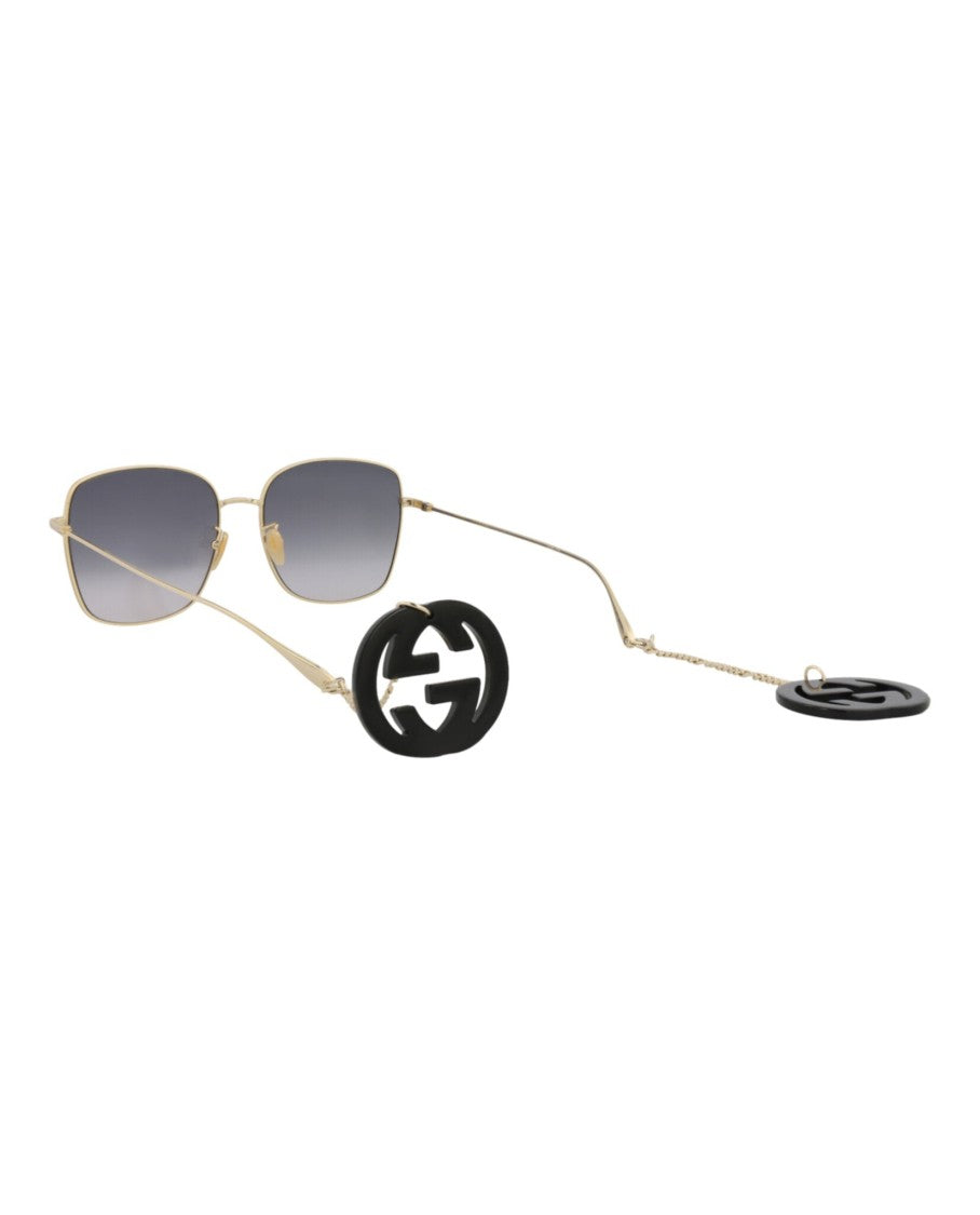 Gucci Square-Frame Metal Sunglasses