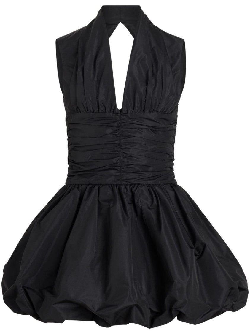 Patou Black Halterneck Puffball Hem Mini Dress