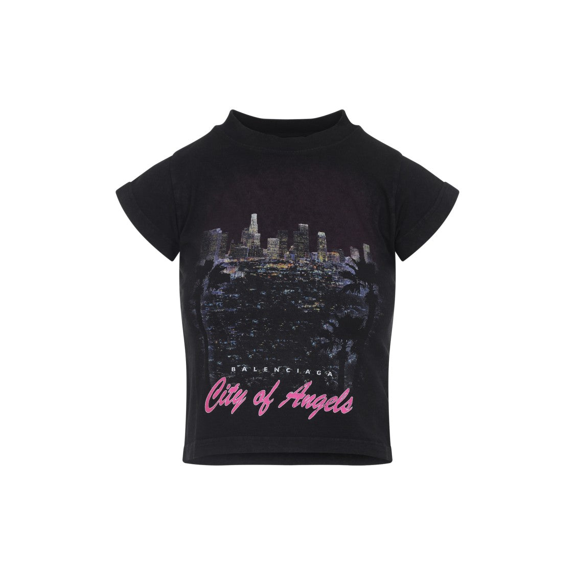 Balenciaga City Of Angels Black Cotton T-Shirt