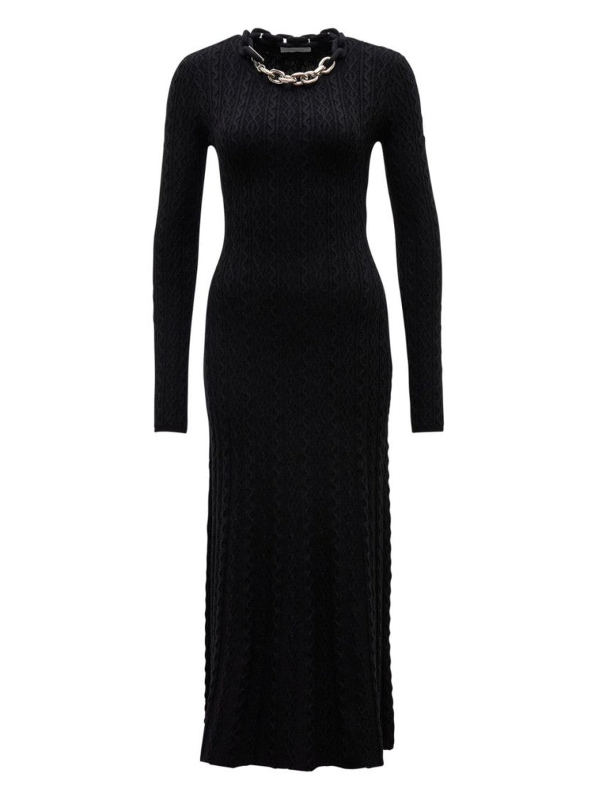 Rabanne Fitted Midi Dress With Wool-Cashmere Blend