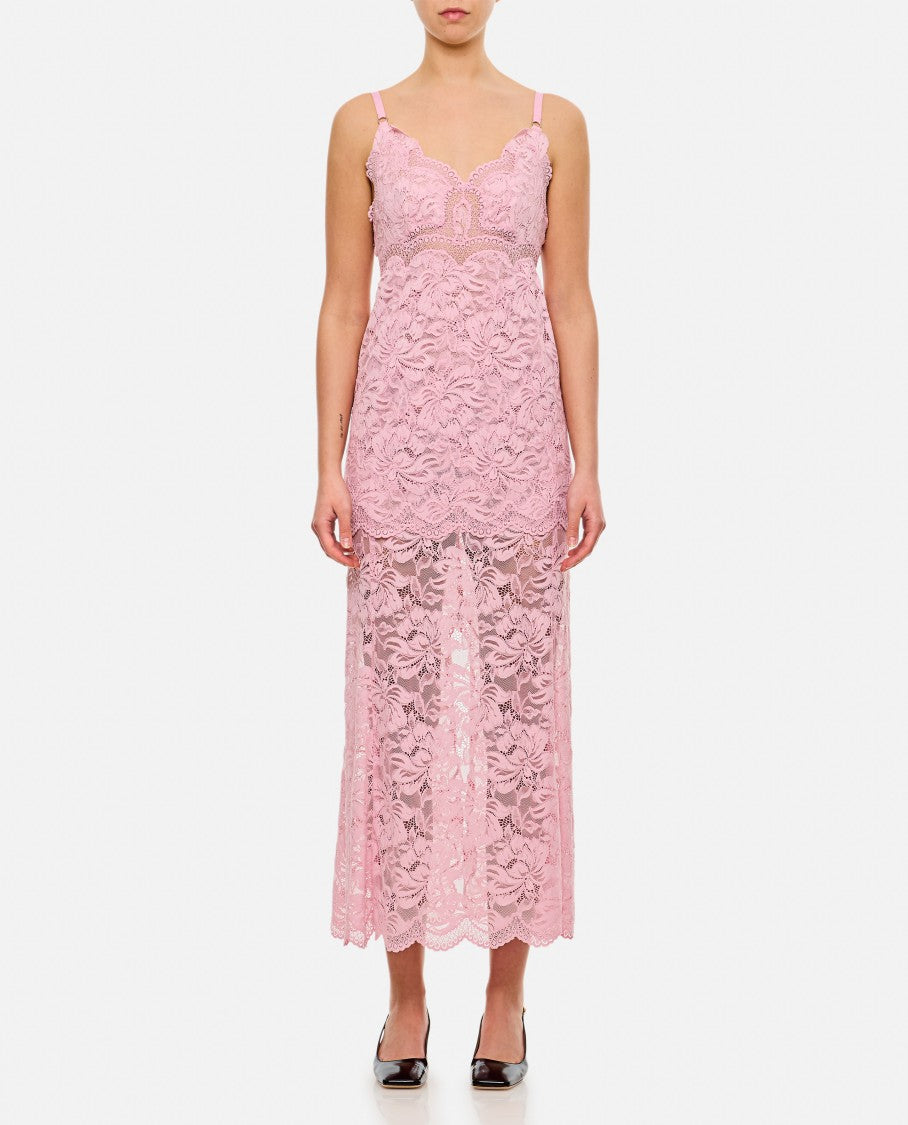 Rabanne Pink Lace Long Dress