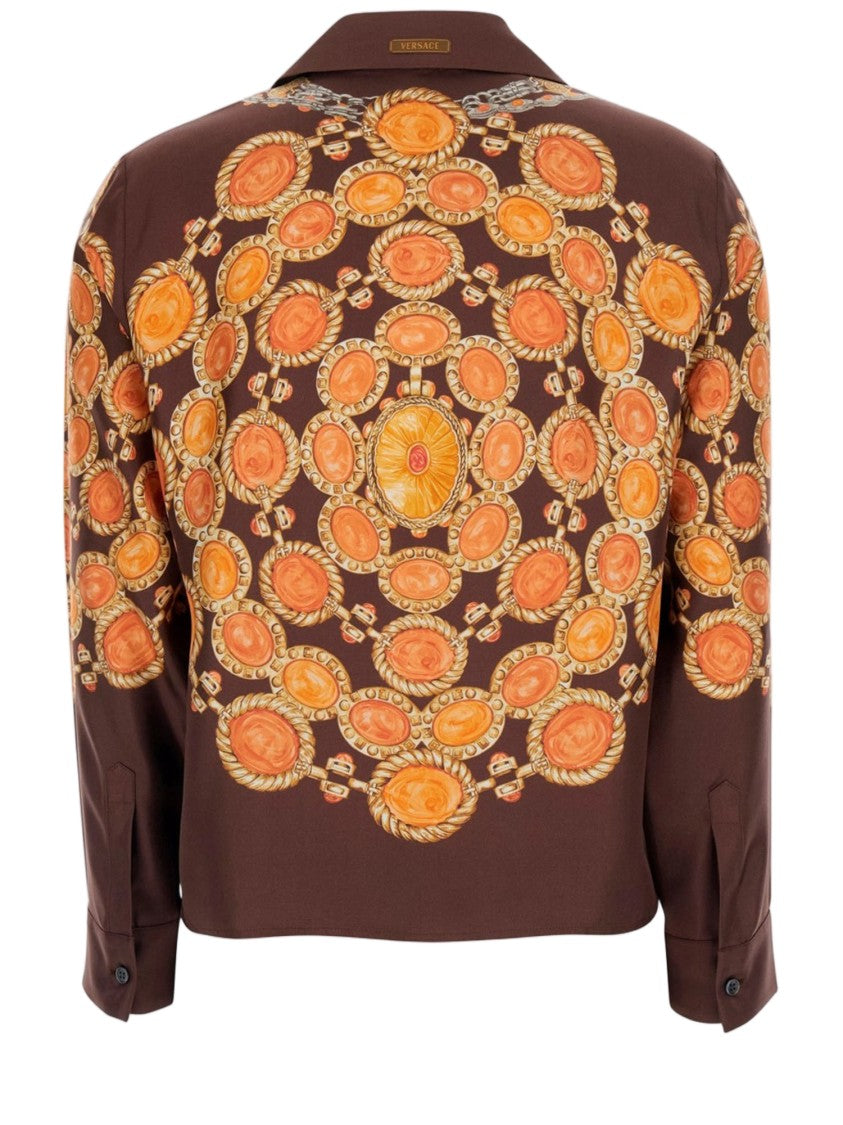 Versace Intricate All-Over Printed Silk Shirt