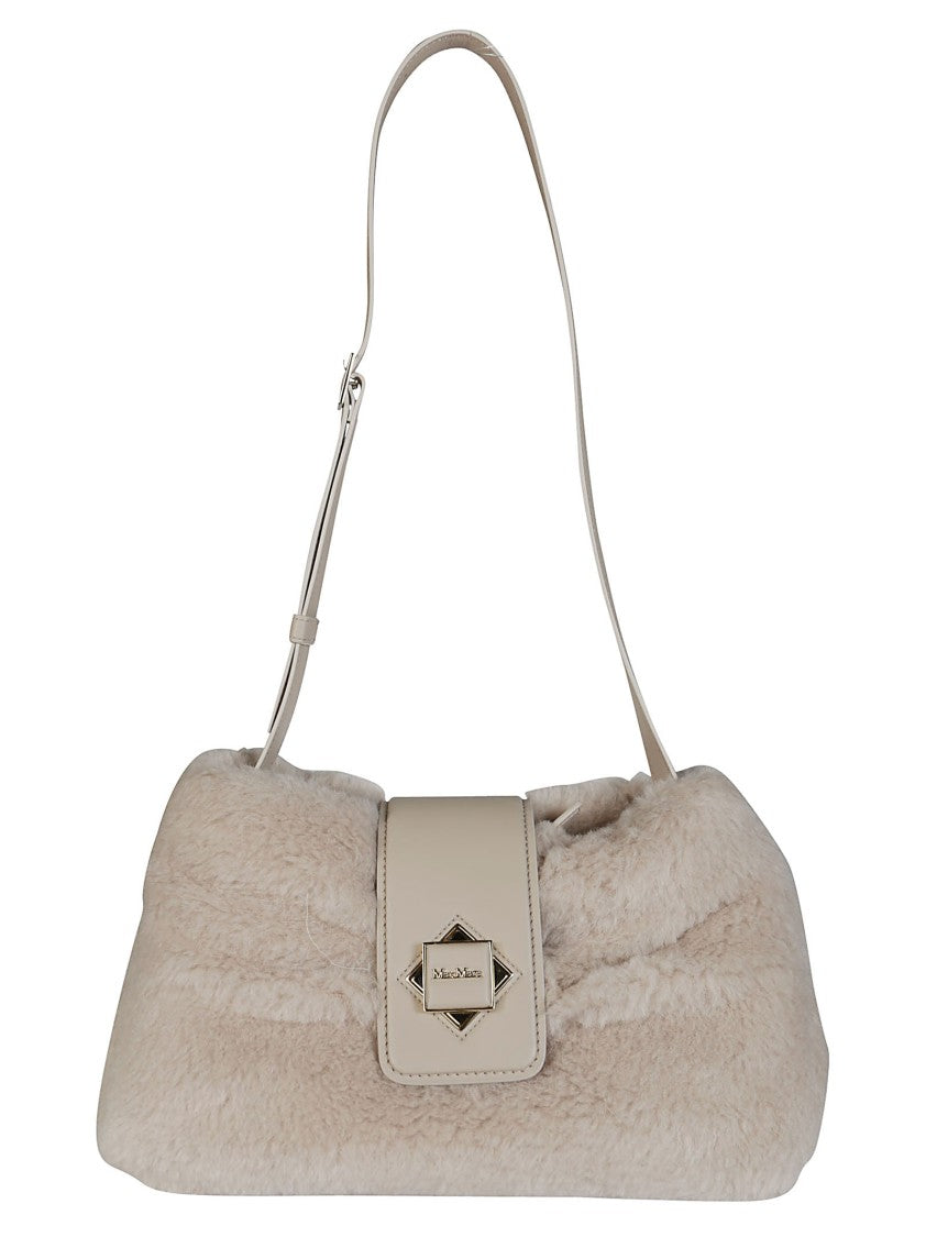 Max Mara Plush Textured Cuscino Teddy Shoulder Bag