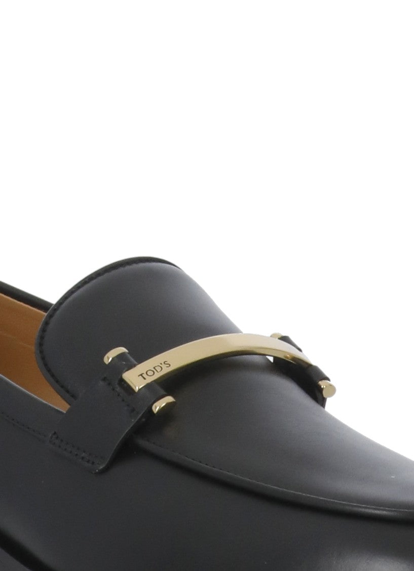Tod's Black Leather Loafers