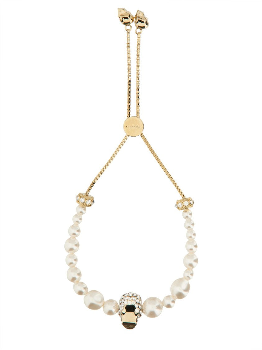 Alexander Mcqueen Skl & Prl Friendship Bracelet - Synthetic - White