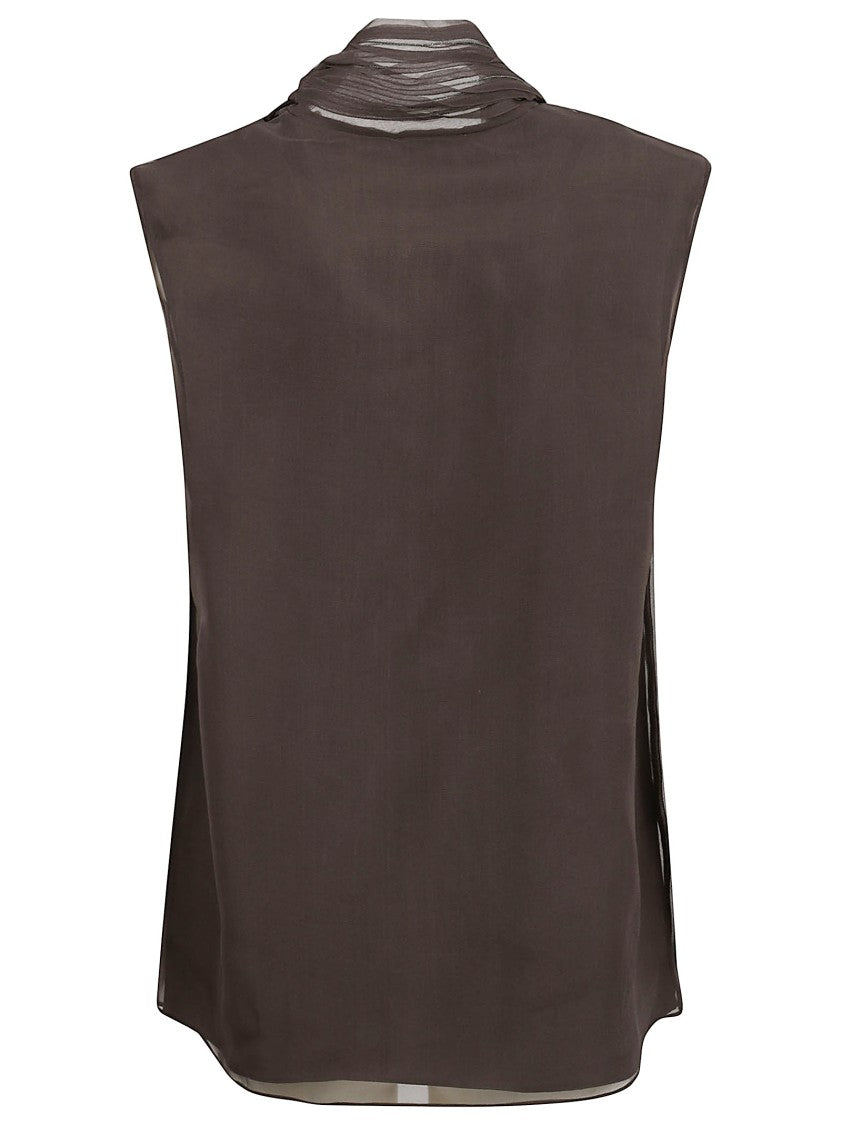 Brunello Cucinelli Sleeveless Top With Shoulder Button Opening