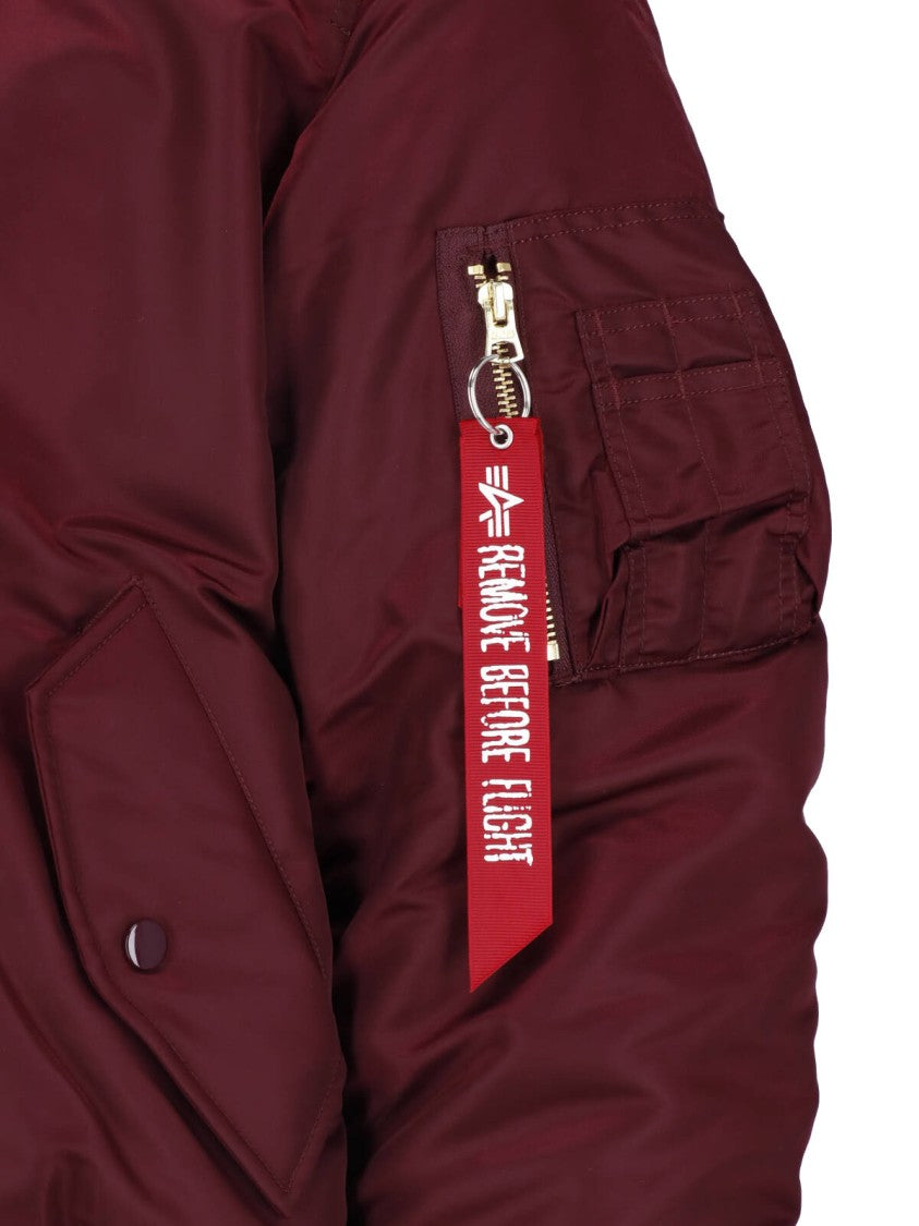 Alpha Industries Bordeaux Reversible Ma-1 Nylon Bomber Jacket