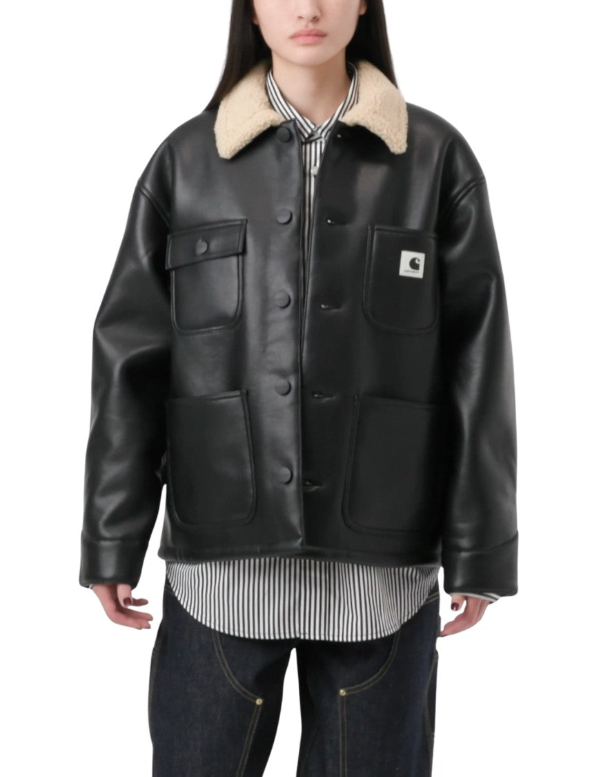 Carhartt Wip Black/Natural Shepton Og Michigan Canvas Chore Coat