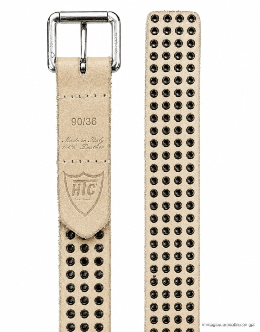 Htc Los Angeles White Los Angeles 3.000 Studded Leather Belt