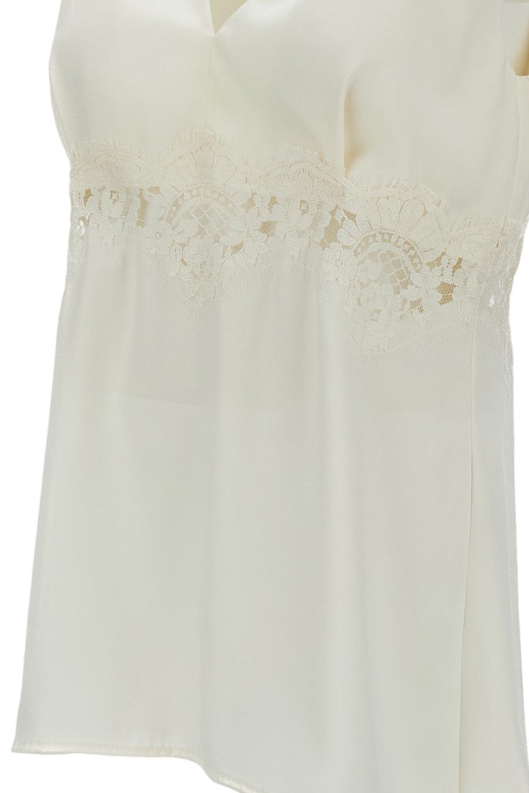 Parosh V-Neck Sleeveless Top With Lace Insert