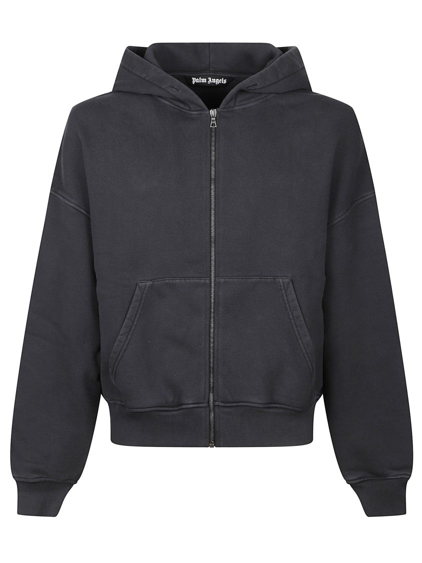 Palm Angels Hooded Sweatshirt With Zip With Logo