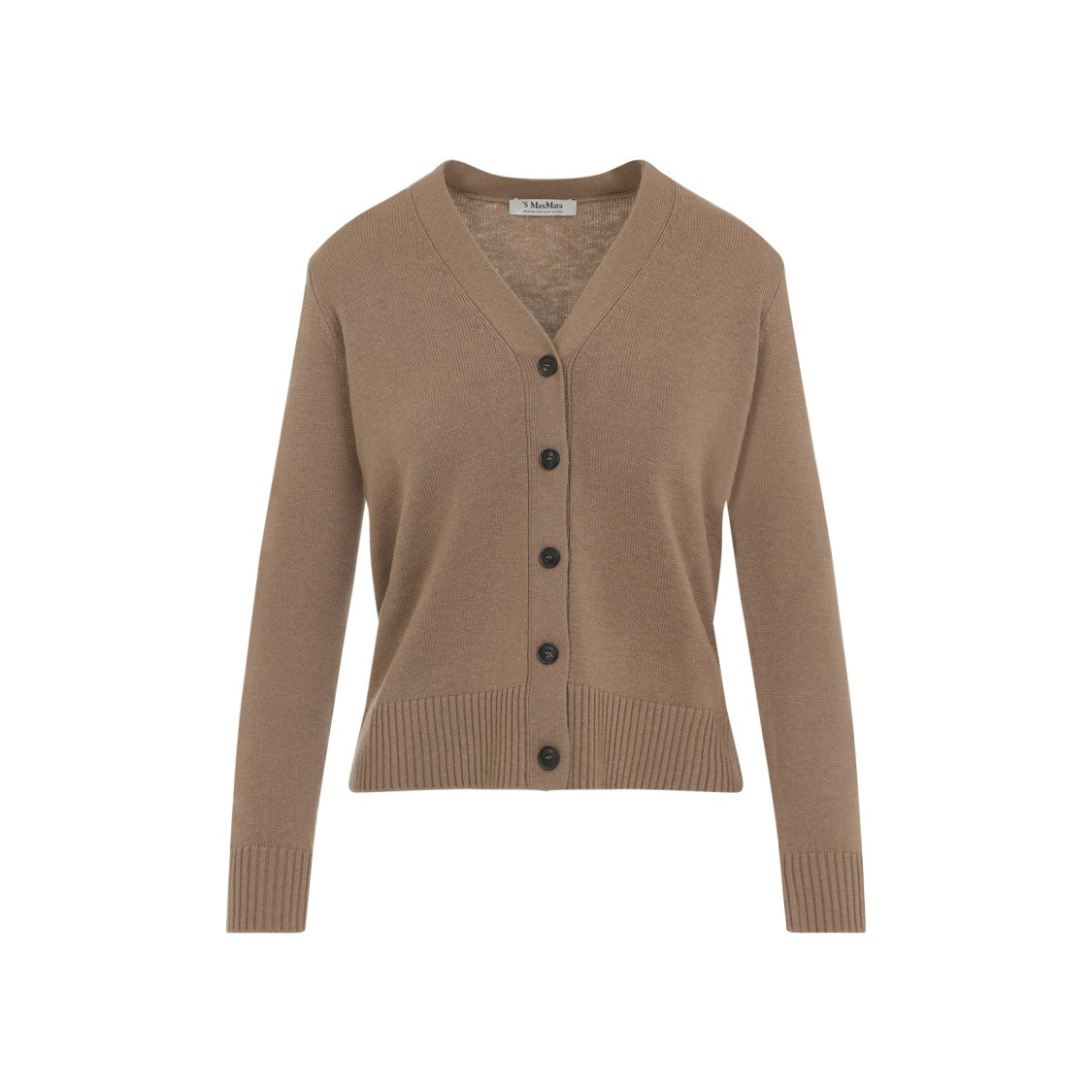 Max Mara Nude V-Neck Max Mara Knitwear With Button-Down Front