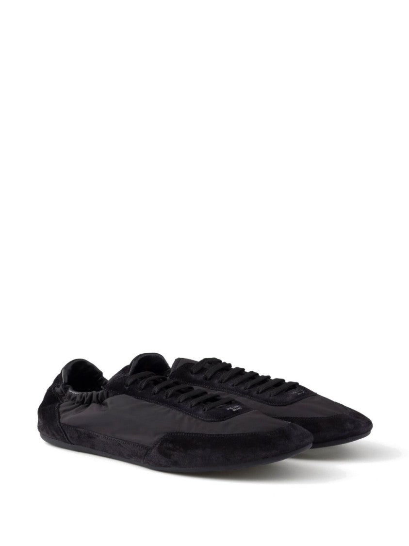 Prada Black Sleek Minimalist Suede Accents Sneakers